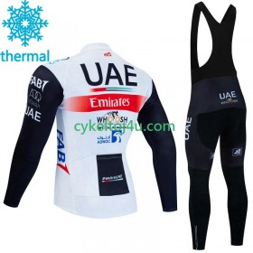 Uae Emirates Cykeltrøje Langærmet + Bib Cykelbukser Vinter Thermal Fleece 2023